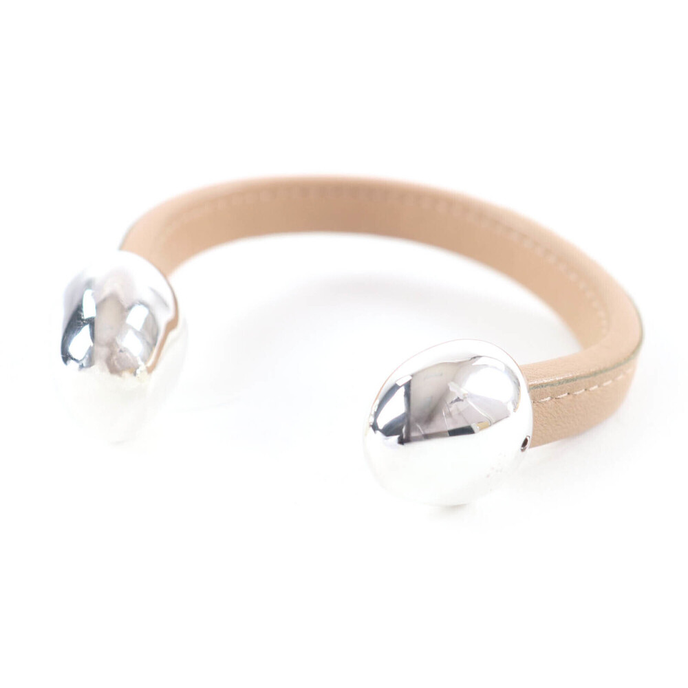 BOTTEGA VENETA Cream Leather Charm Bracelet